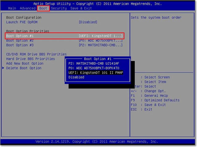 boot from usb uefi