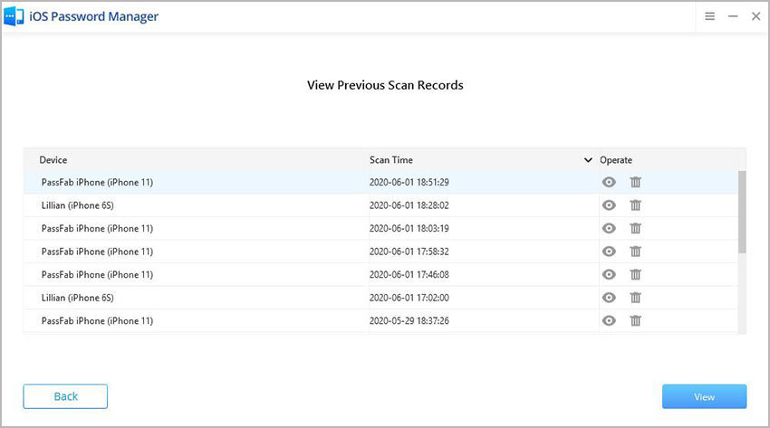 view previous records