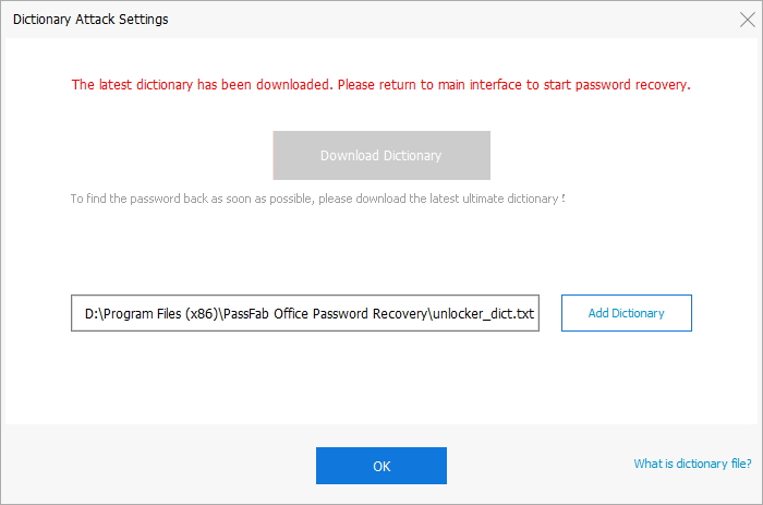 dictionary attack setting