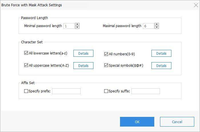 brute force with mask settings