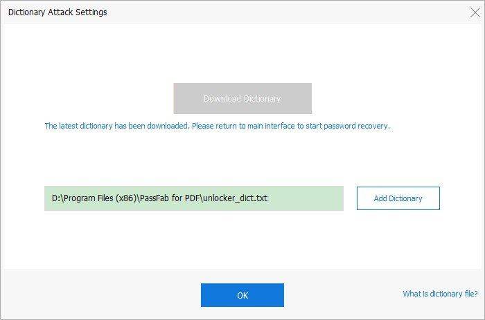 dictionary attack settings